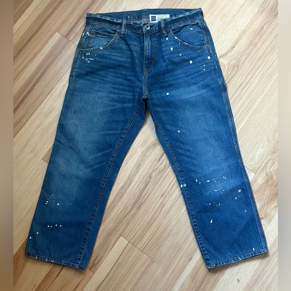 GAP Men's Relaxed Fit Paint-Splatter Worker Jean 34x30